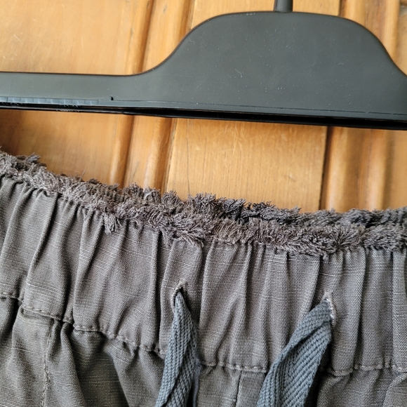 Zara Linen Blend Pants in Stone Elastic Waist Size XL - Picture 4 of 13